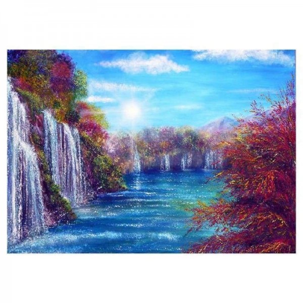 Volledige boor - 5D DIY Diamond Painting Kits Prachtige boswaterval