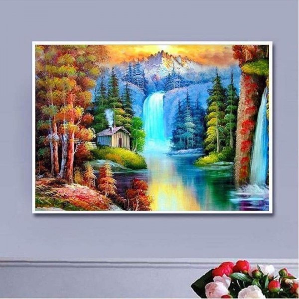 Volledige boor - 5D DIY Diamond Painting Kits Prachtige fascinerende boswaterval