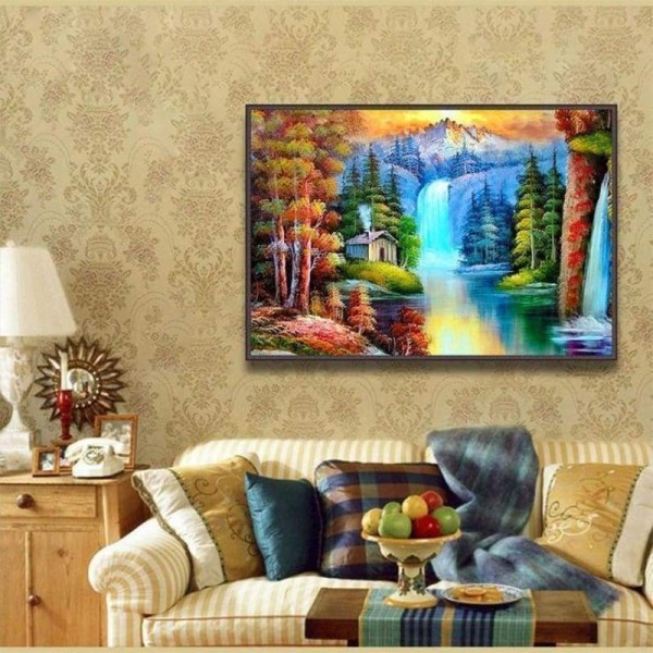Volledige boor - 5D DIY Diamond Painting Kits Prachtige fascinerende boswaterval