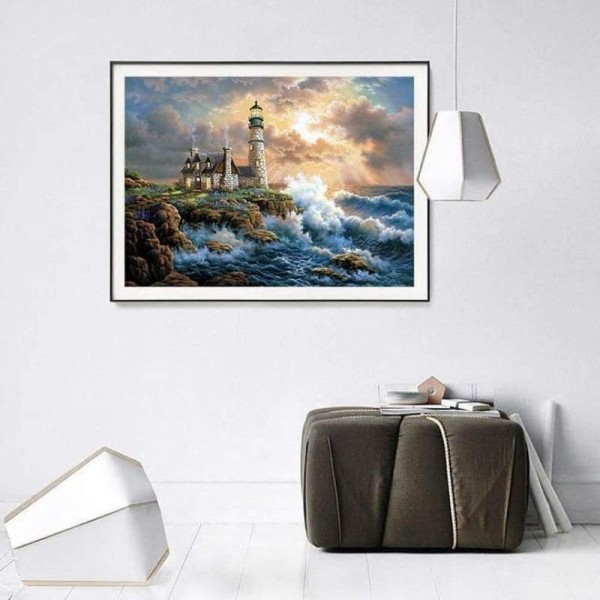 Olieverfschilderij Stijl Vuurtoren Diy Volledige Boor - 5D Mozaïek Diamant Schilderij Kits