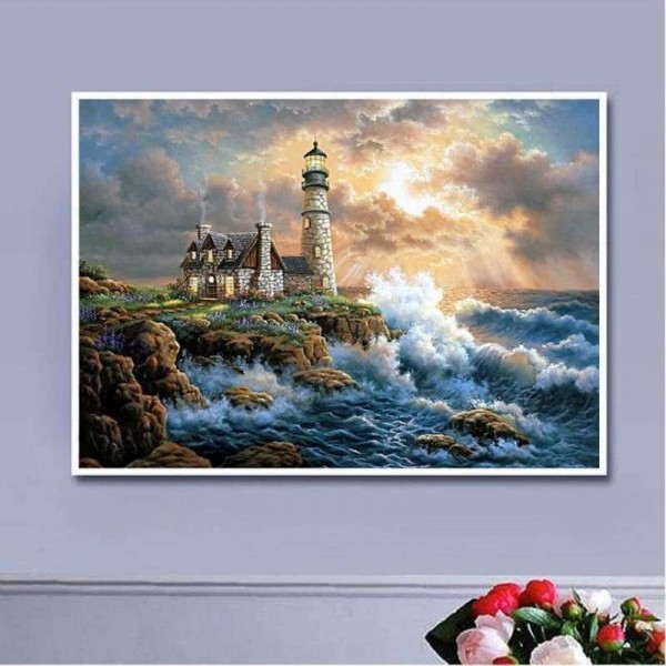 Olieverfschilderij Stijl Vuurtoren Diy Volledige Boor - 5D Mozaïek Diamant Schilderij Kits