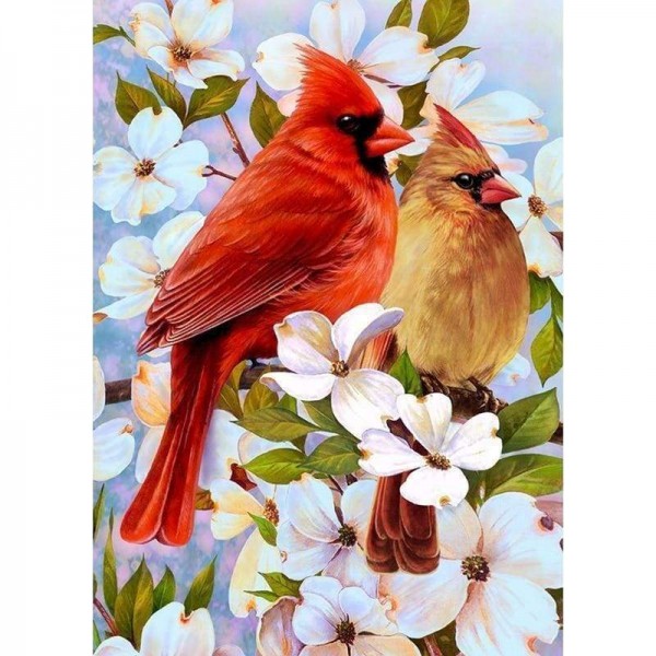 Volledige boor - 5D DIY Diamond schilderij lente vogels borduurwerk Art Kits