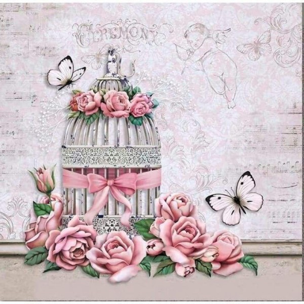 Volledige Boor Bloemen Vlinder Volledige Boor - 5D DIY Diamond Painting Kits