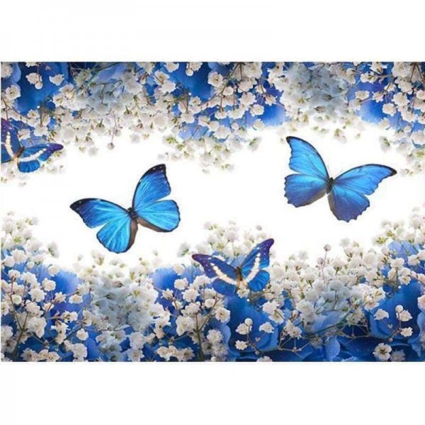 Moderne kunst blauwe vlinder muur decor volledige boor - 5D diy diamant schilderij kits