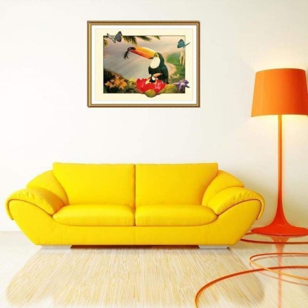 Volledige boor - 5D DIY Diamond Painting Kits Cartoon Cute Bird Butterfly