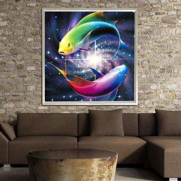 DOUBLE Full Vorm steentjes - 5D DIY Diamond Painting Kits Bedazzled Special Colorful Fish