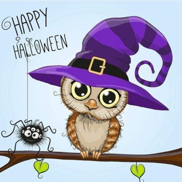 Volledige boor - 5D DIY Diamond Painting Kits Cartoon Halloween Uil