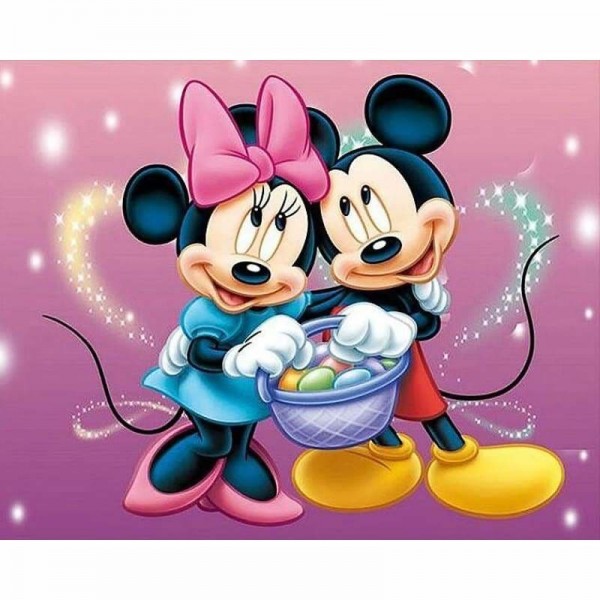 Mickey and Minnie Disney - Volledig te bewerken Diamanten Schilderij