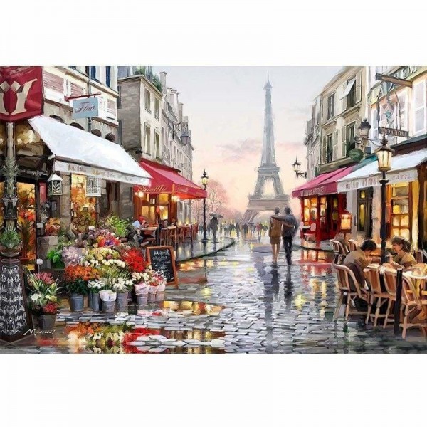 Schilderij straten van Parijs