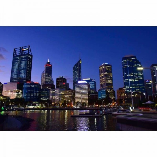 DOUBLE Perth City Night-  Full Vorm steentjes Diamond Painting