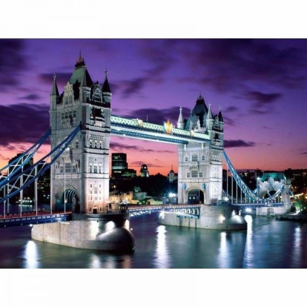 Volledige boor - 5D DIY Diamond Painting Kits Dream City London Bridge Night Scene