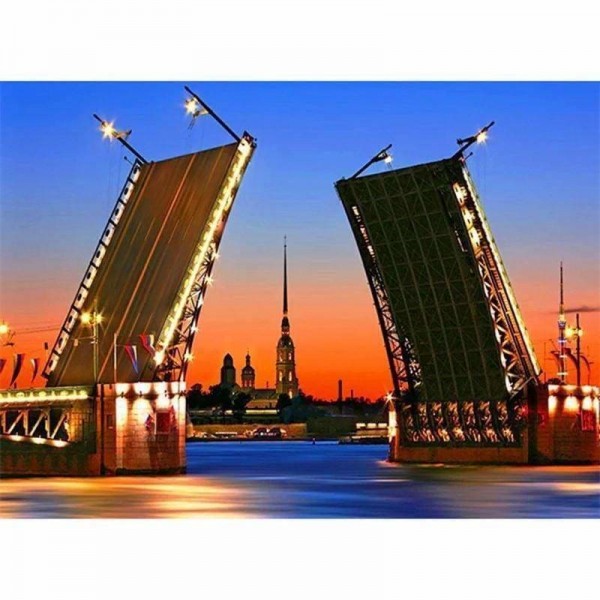 Volledige boor - 5D DIY Diamond Painting Kits Night City Bridge