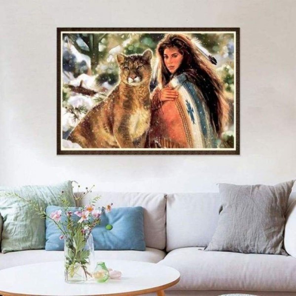Volledige boor - 5D DIY Diamond Painting Kits Pretty Beauty And Animal