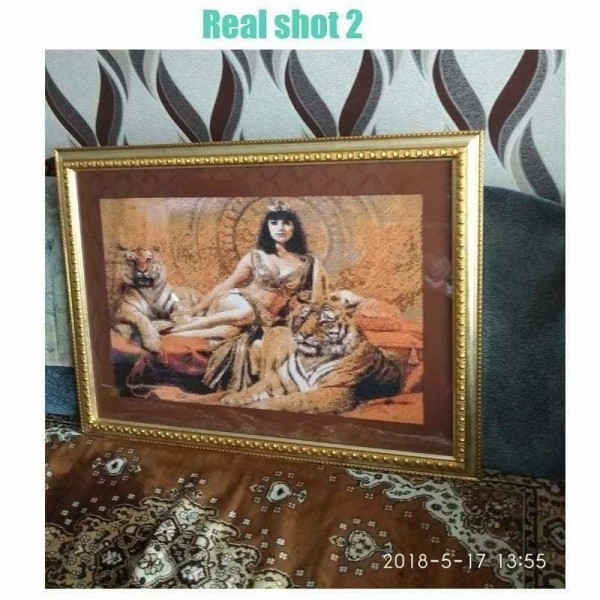 DOUBLE New Hot Sale Beauty And Animal Tiger Full Vorm steentjes - 5D Diy Diamond Painting Kits VM9976