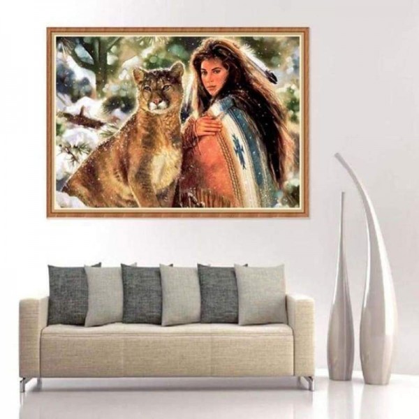 Volledige boor - 5D DIY Diamond Painting Kits Pretty Beauty And Animal