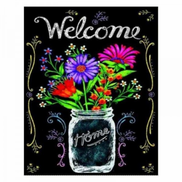 Volledige boor - 5D DIY Diamond Painting Welcome Home Blackboard AF9042
