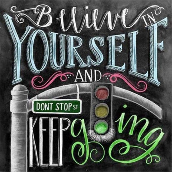 Volledige boor - 5D DIY Diamond Painting Kits Blackboard Believe Yourself