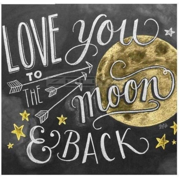 Nieuwe Hot Koop LOVE You Moon Schoolbord Volledige Boor - 5D Diy Diamant Schilderij Kits
