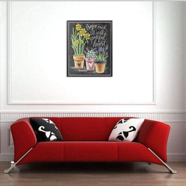 Volledige boor - 5D Diamond Painting Kits Blackboard Pottings