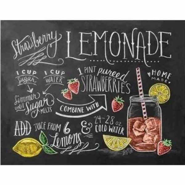 Fruit Blackboard Mosaic Full Drill - 5D DIY Diamond Painting Kits UK