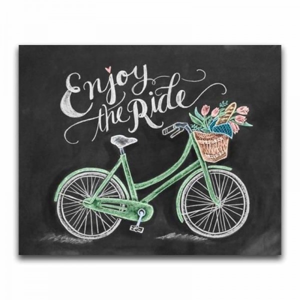 Volledige boor - 5D DIY Diamond Painting Kits Blackboard Bicycle