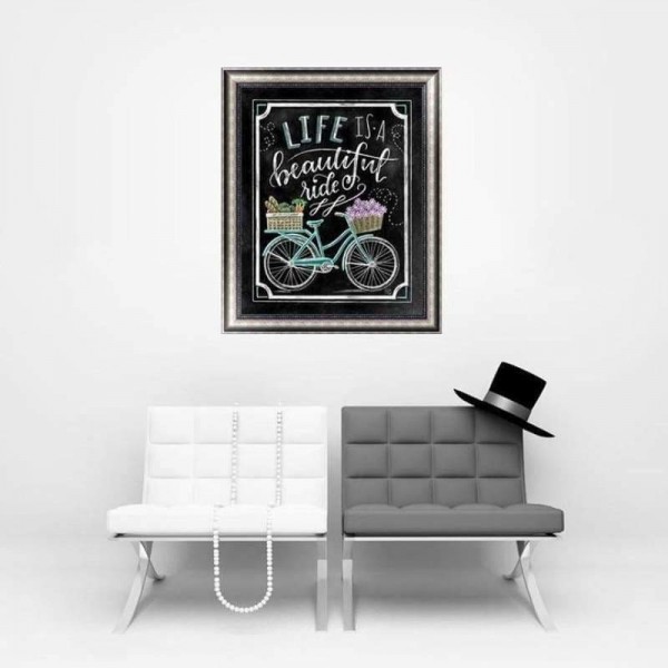 Volledige boor - 5D DIY Diamond Painting Kits Blackboard Bicycle