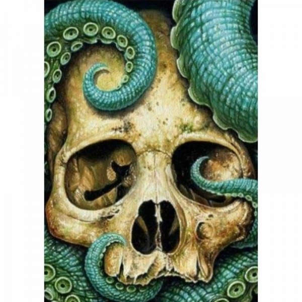 Octopus en schedel- volledige boor diamant schilderij Drill
