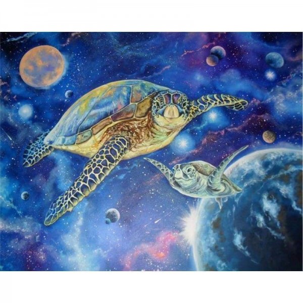 Volledige boor - 5D DIY Diamond Painting Kits Cartoon Dream Turtle Universe