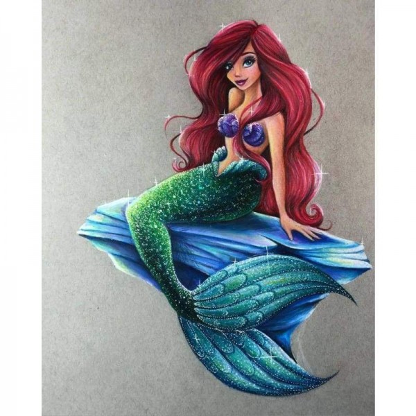 Volledige boor - 5D DIY Diamond Painting Kits Cartoon Mermaid Princess