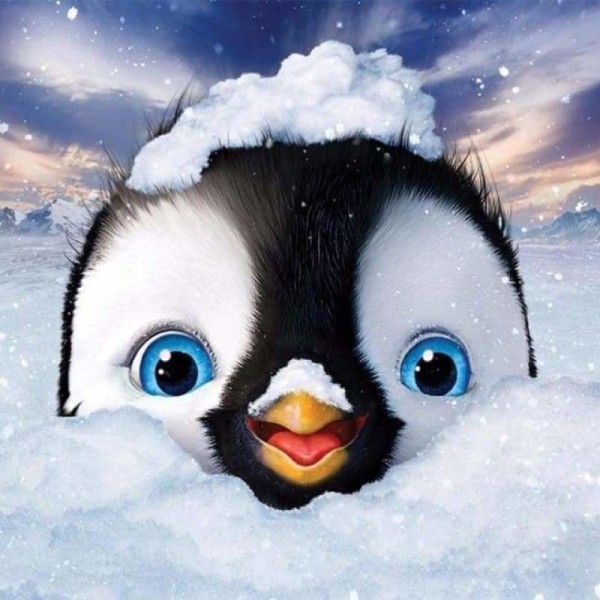 Pinguïn in de sneeuw