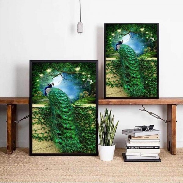 Speciale Borduurwerk Dier Pauw Volledige Boor - 5D DIY Diamant Schilderij Kits