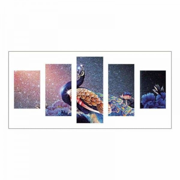 Volledige boor - 5D DIY Diamond Painting Kits Multi Panel Beautiful Peacock