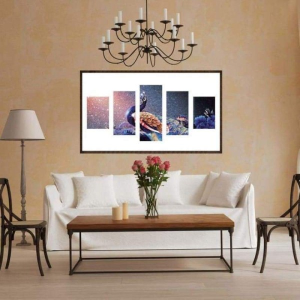 Volledige boor - 5D DIY Diamond Painting Kits Multi Panel Beautiful Peacock