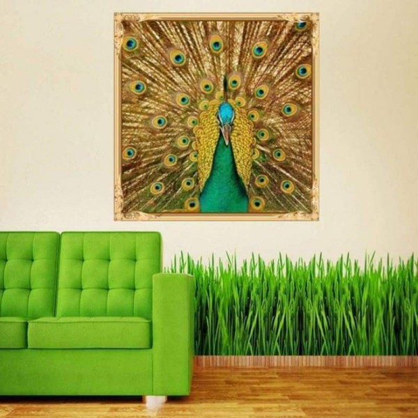 Volledige boor - 5D DIY Diamond Painting Kits Goud Modern Artistiek Pauw