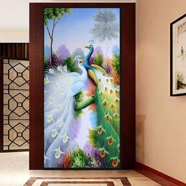Volledige boor - 5D DIY Diamond Painting Kits Drawing Dream Peacock Couple