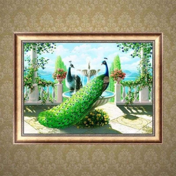 Groot formaat borduurwerk Peacock volledige boor - 5D DIY Diamond schilderij Kits