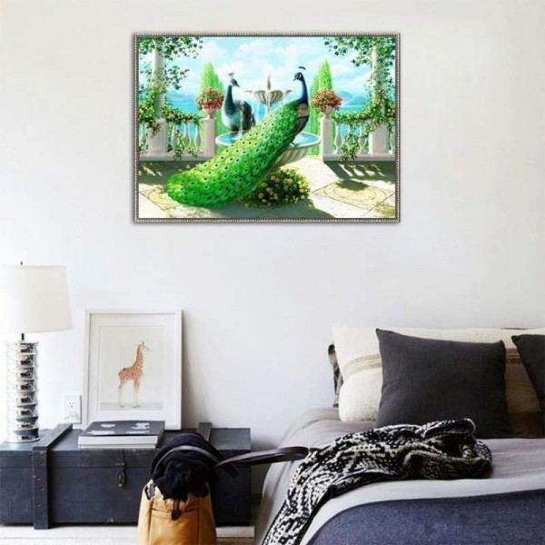 Groot formaat borduurwerk Peacock volledige boor - 5D DIY Diamond schilderij Kits