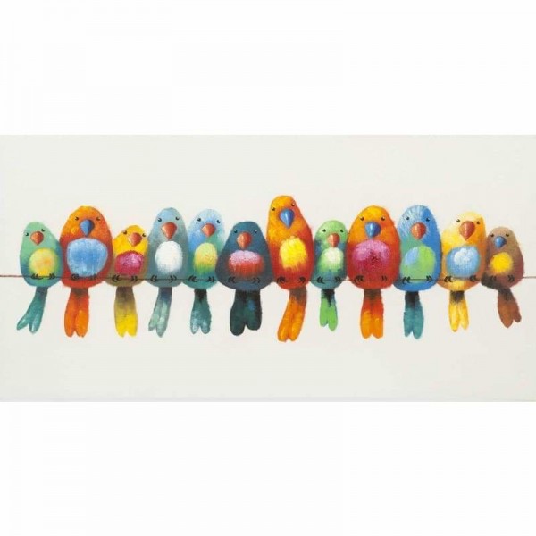 Cartoon kleurrijke vogels op een rijtje
