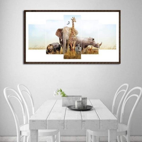 Volledige boor - 5D DIY Diamond Painting Kits Multi Panel Wildlife Animal
