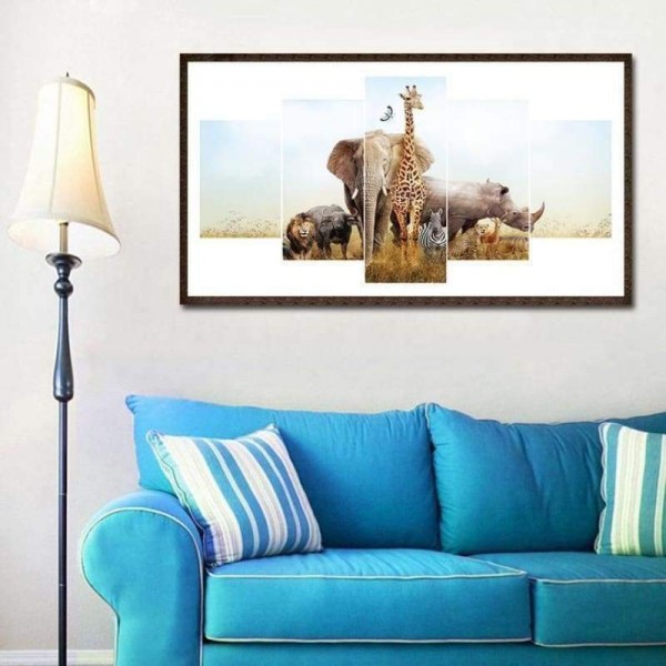 Volledige boor - 5D DIY Diamond Painting Kits Multi Panel Wildlife Animal