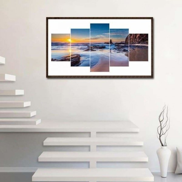 Volledige boor - 5D DIY Diamond Painting Kits Multi Panel Landschap Strand