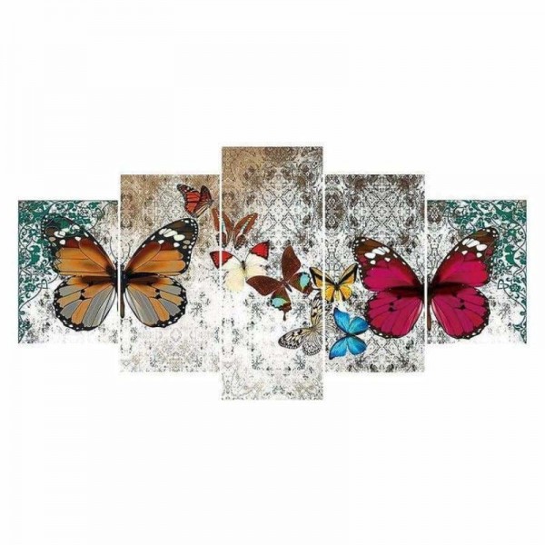 Volledige boor - 5D DIY Diamond Painting Kits Multi Panel Butterfly Picture