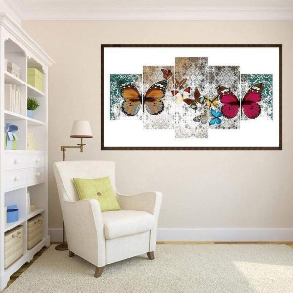 Volledige boor - 5D DIY Diamond Painting Kits Multi Panel Butterfly Picture
