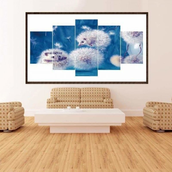 Volledige boor - 5D DIY Diamond Painting Kits Multi Panel Hedgedog Dandelion