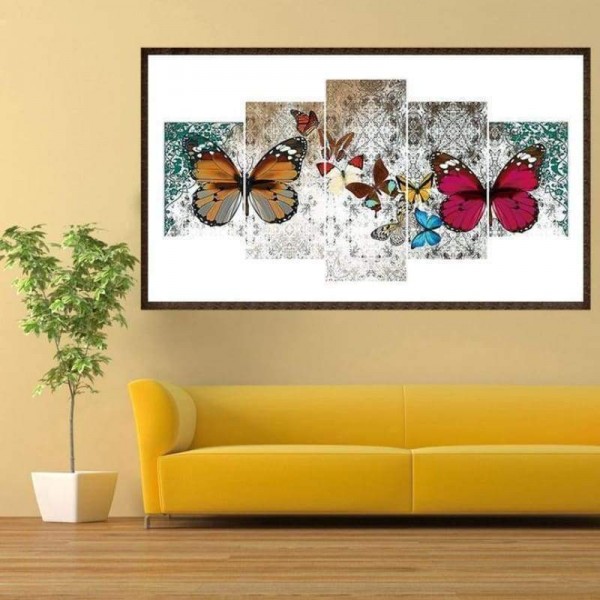 Volledige boor - 5D DIY Diamond Painting Kits Multi Panel Butterfly Picture