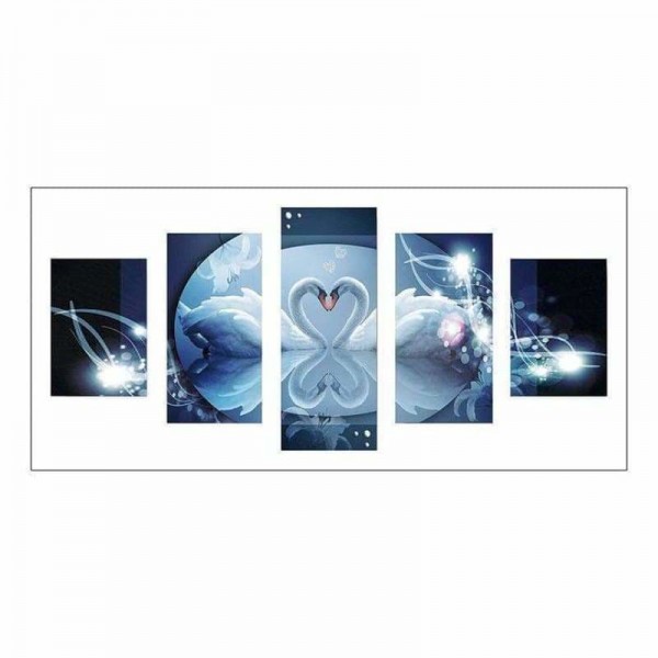 Volledige boor - 5D DIY Diamond Painting Kits Multi Panel Swans