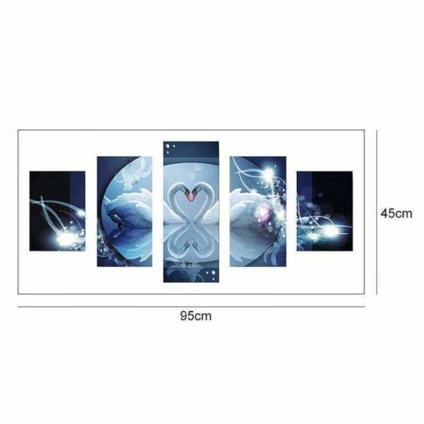 Volledige boor - 5D DIY Diamond Painting Kits Multi Panel Swans