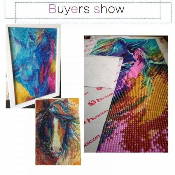 Kleurrijke verliefde paarden