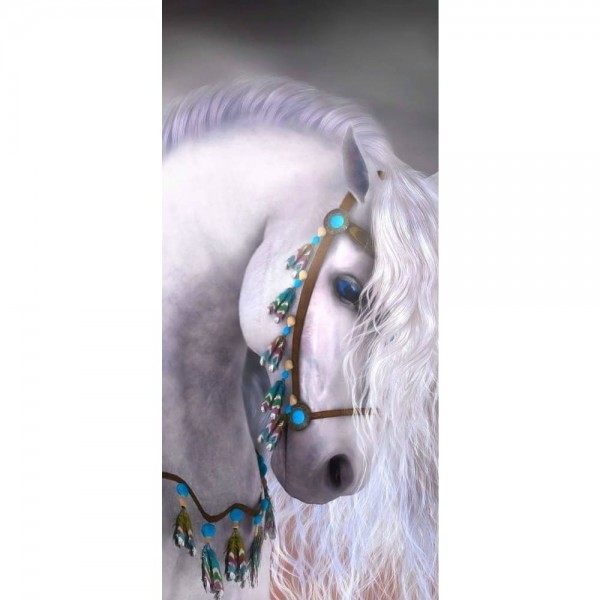 Wit paard met mooie blauwe ogen