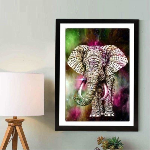 Volledige boor - 5D DIY Diamond Painting Kits Kleurrijke olifant
